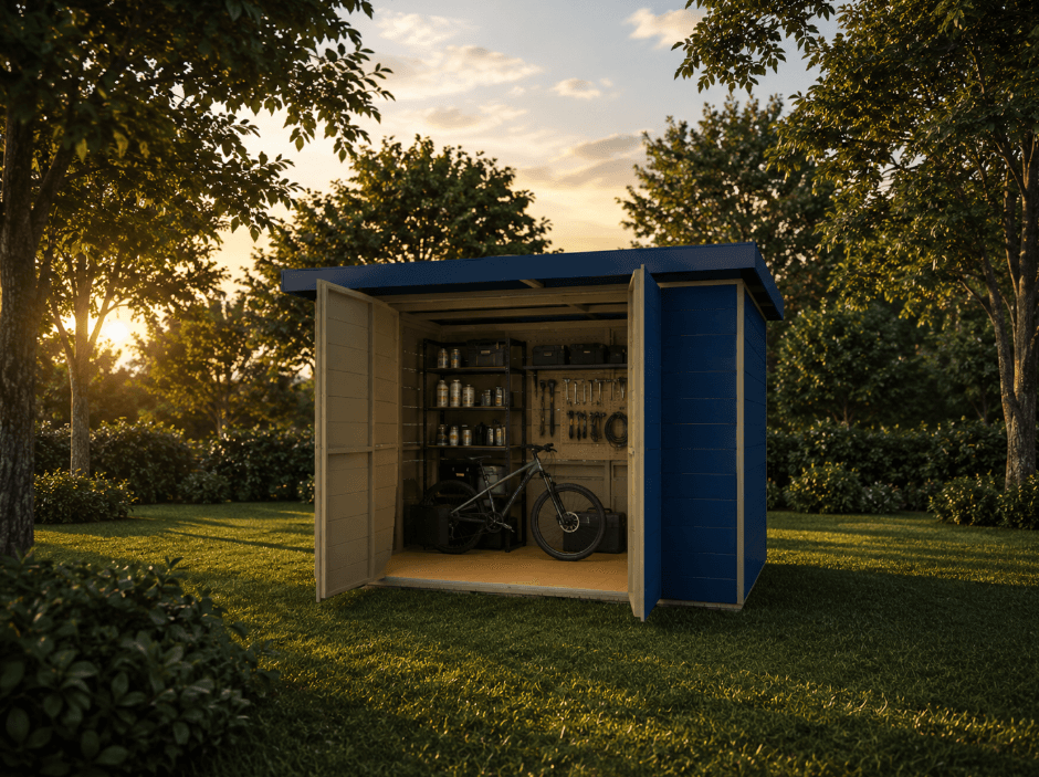 Pavilhão para arrumar ao entardecer