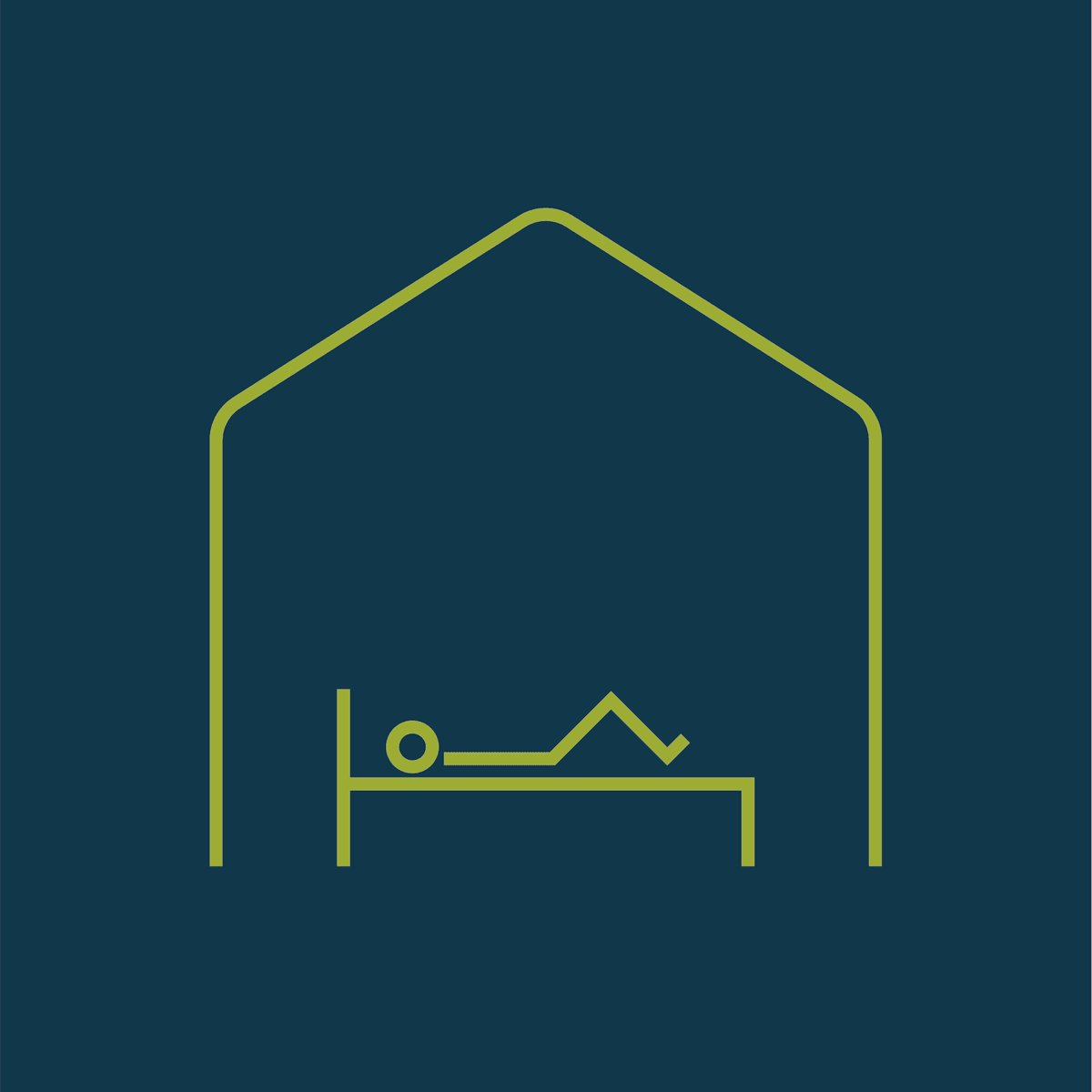 Icon do pavilhão para dormir