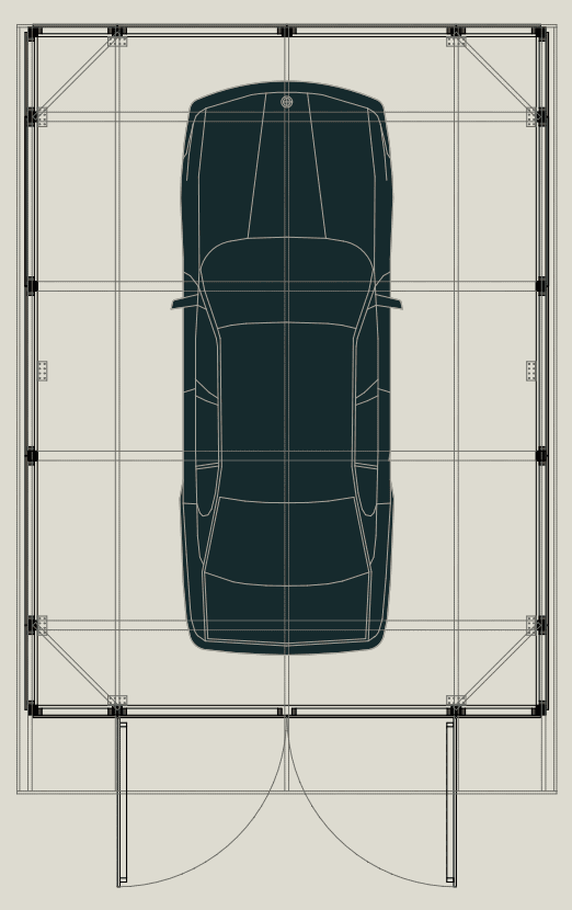 Planta do pavilhão para estacionar